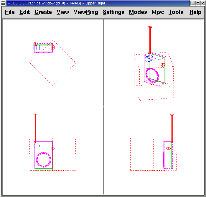 16 radio cut wireframe